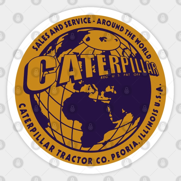 Caterpillar Globe Sticker by Midcenturydave